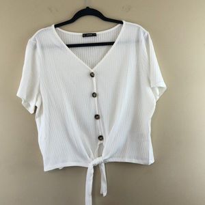 shein curve white blouse (2xl)